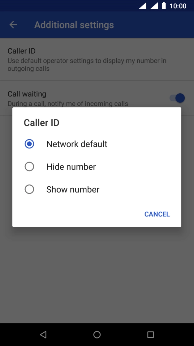 Press Show number to turn on caller identification.
