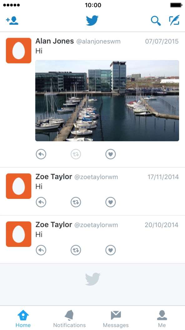 Press the new tweet icon.