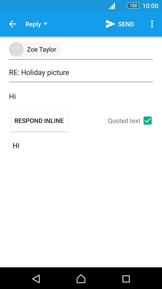 Write the text and press SEND.