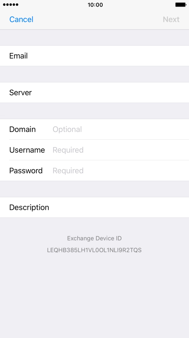 Press Domain and key in a domain.