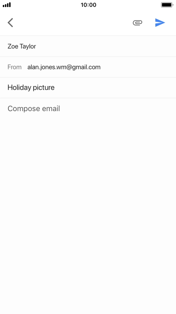 Press the text input field and write the required text.