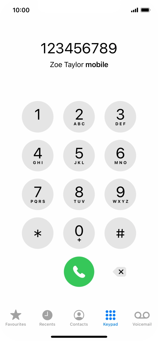 Key in the required number and press the call icon.
