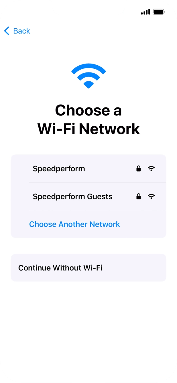 Press the required Wi-Fi network.