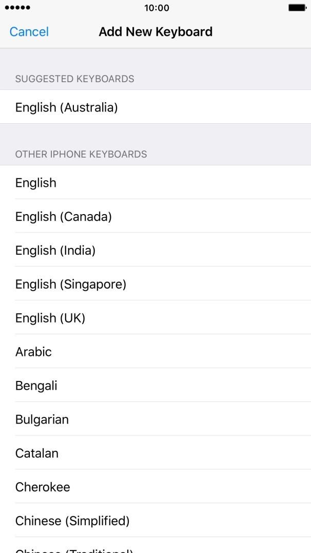 Press the required language to add it.