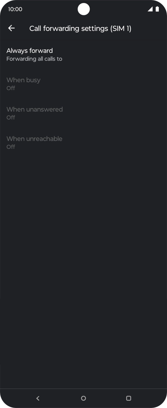 Press the required divert type.
