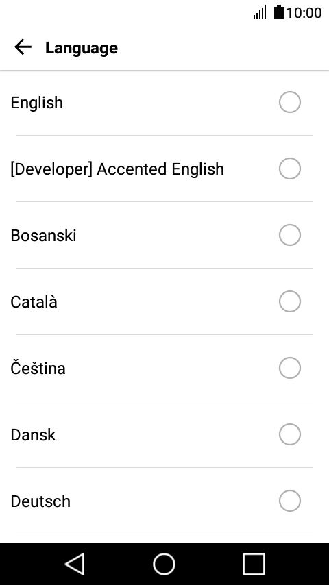 Press the required language.