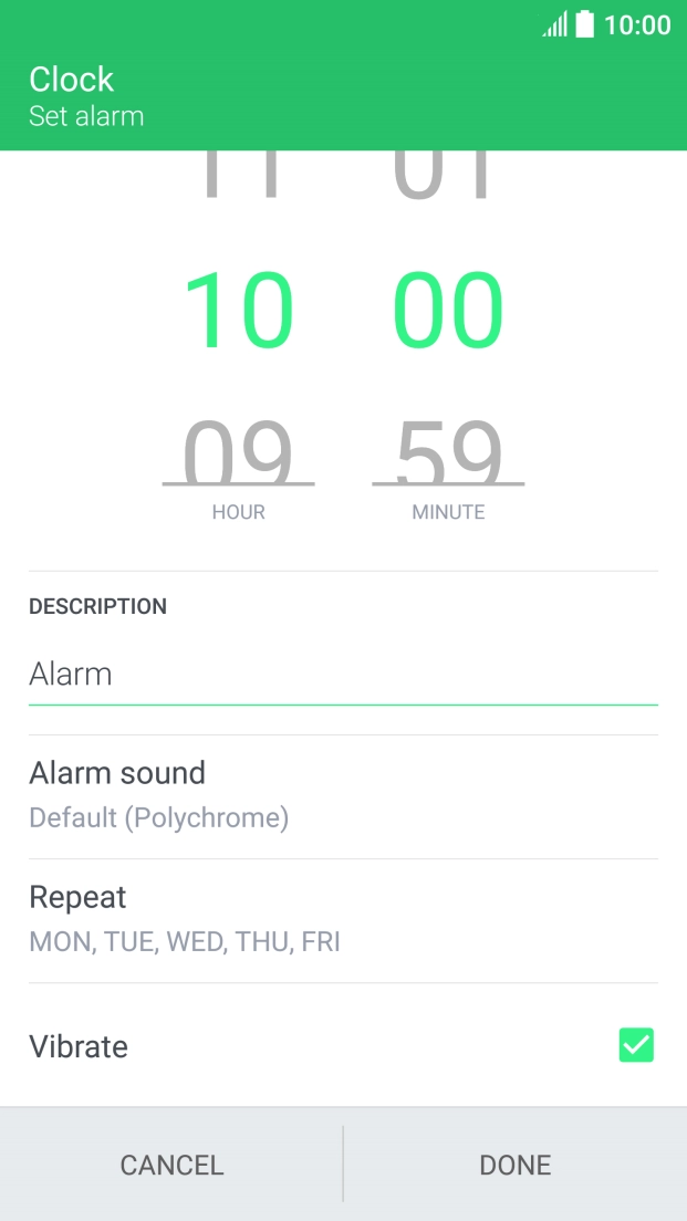 Press Vibrate to turn the function on or off.