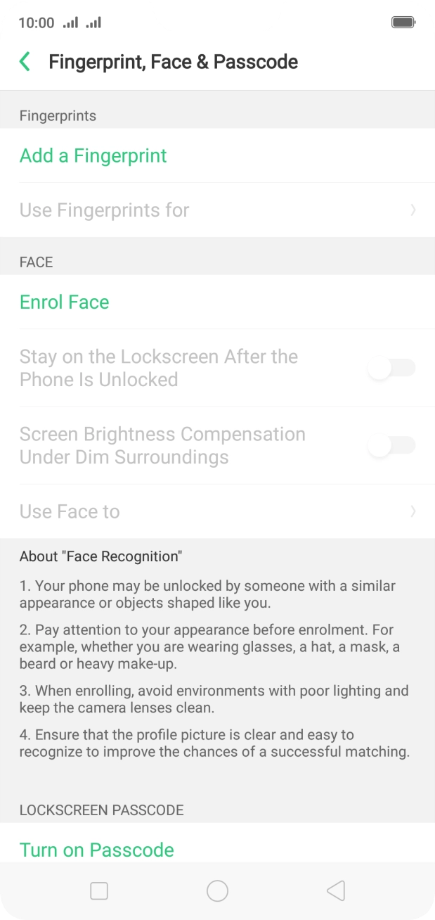 Press Add a Fingerprint.