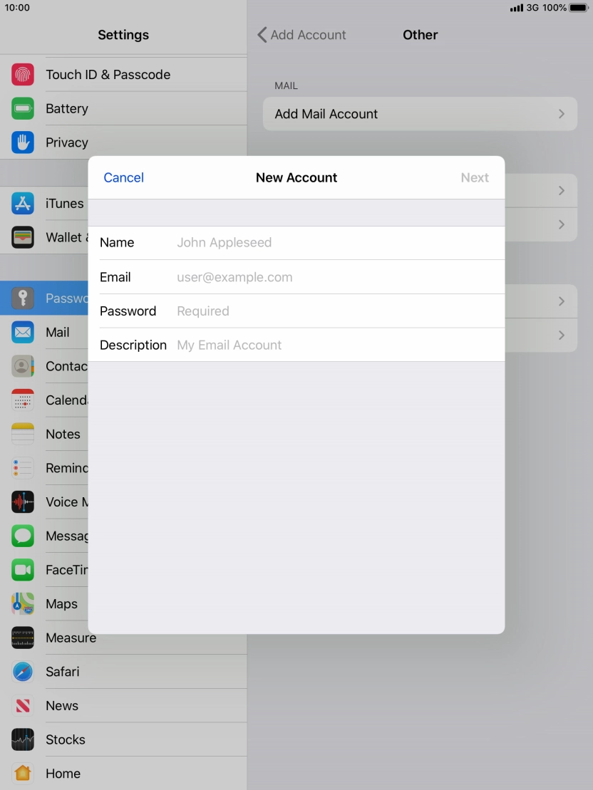 Press Name and key in the required sender name.