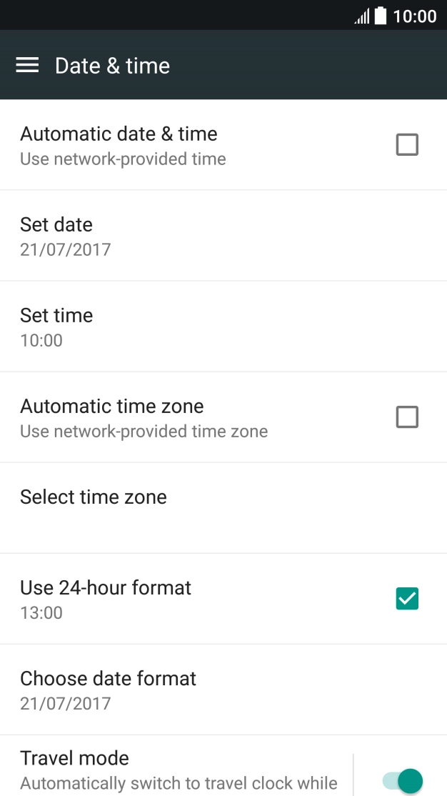 Press the field next to 