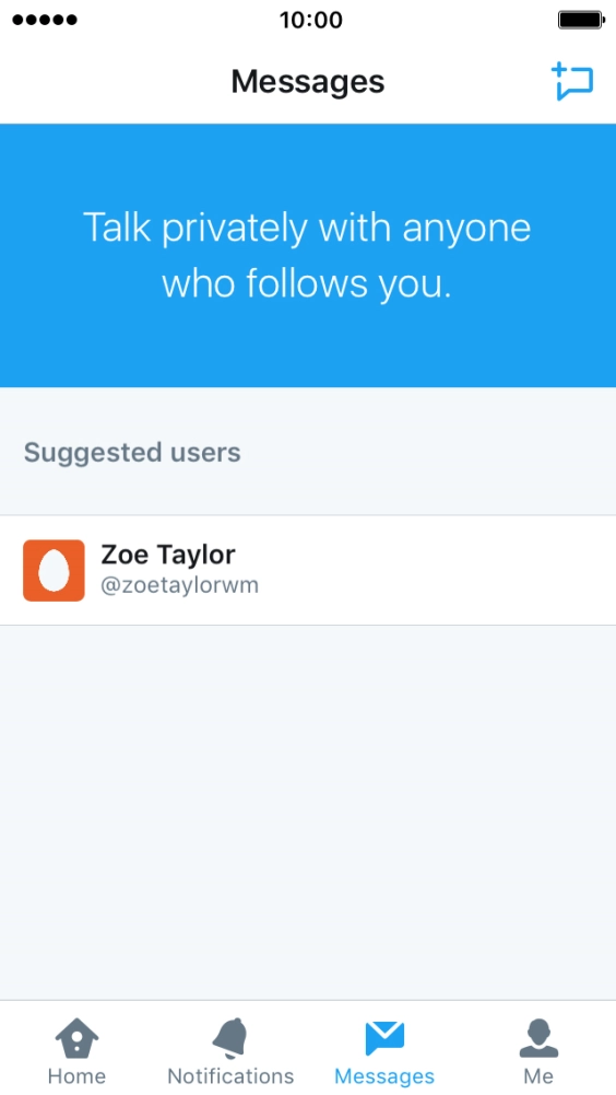 Press the new message icon.