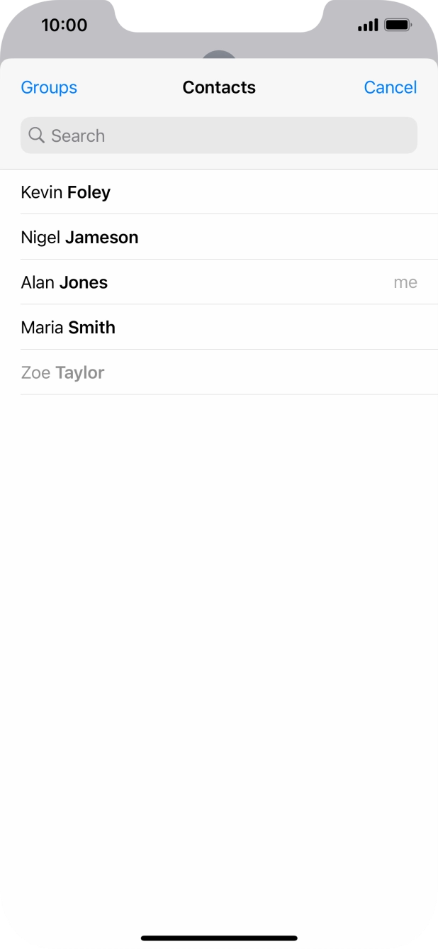 Press the required contact.