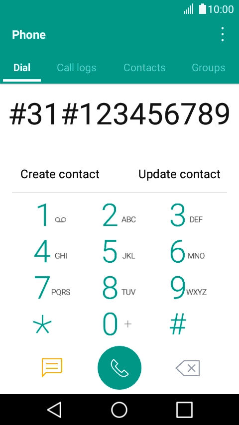 Key in the required number and press the call icon.