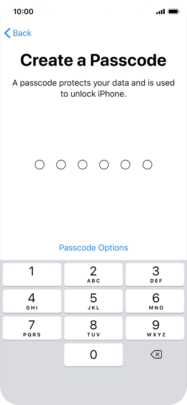 Press Passcode Options.