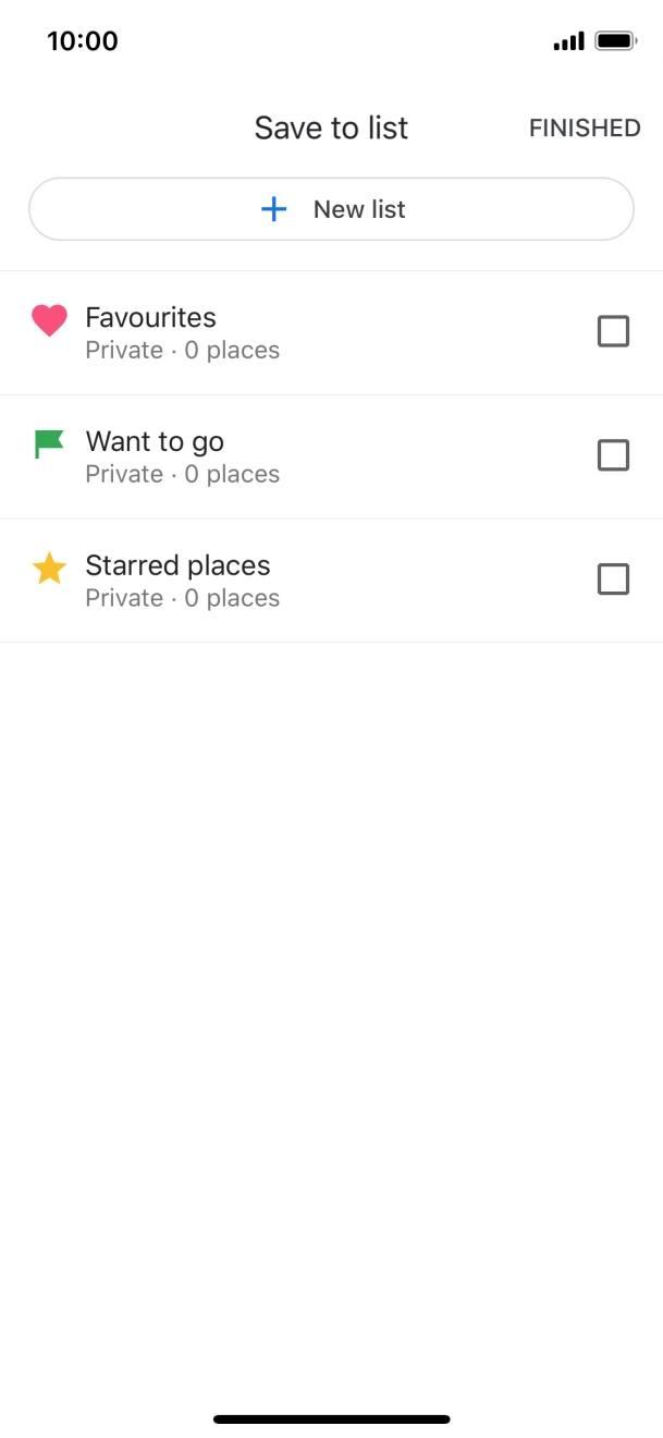 If you select New list, follow the instructions on the screen to create a new list.