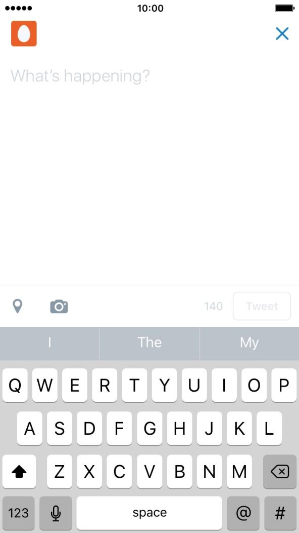 Press the text input field.