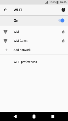 Press the required Wi-Fi network.