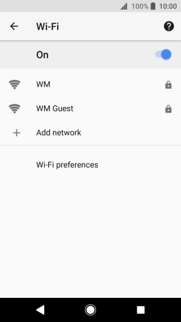 Press the required Wi-Fi network.