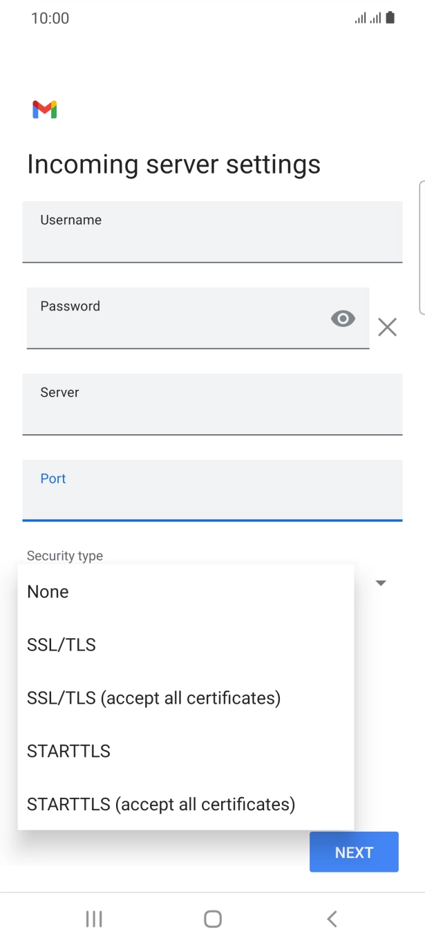 Press SSL/TLS. Press SSL/TLS.