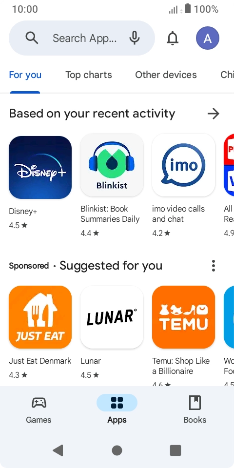 Press the profile icon.