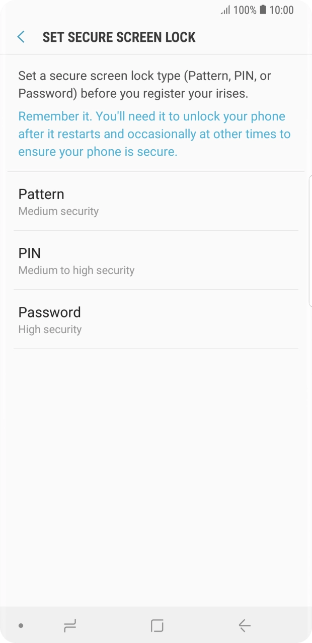 Press the required phone lock code and follow the instructions on the screen to create an additional phone lock code.
