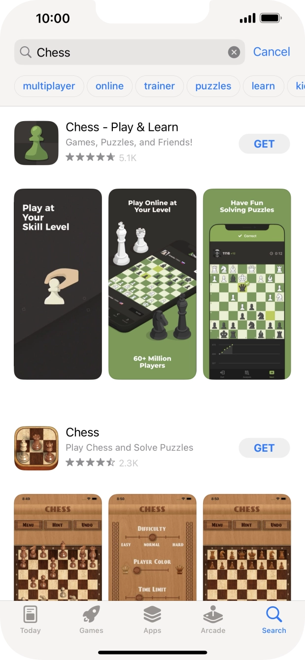 Press the required app.