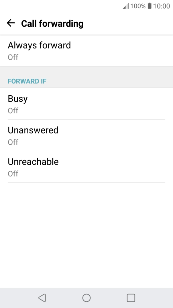 Press the required divert type.