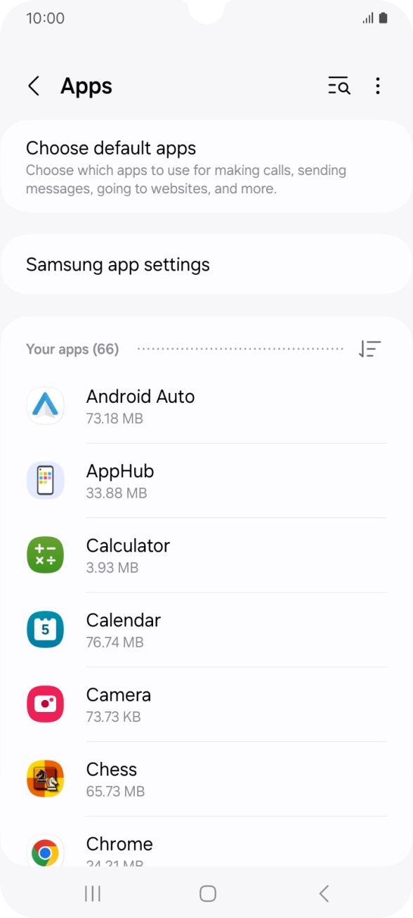 Press the required app. Press the required app.