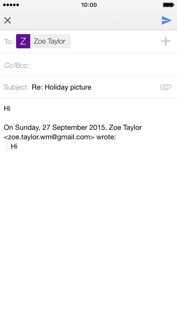 Press the send icon. Press the send icon.