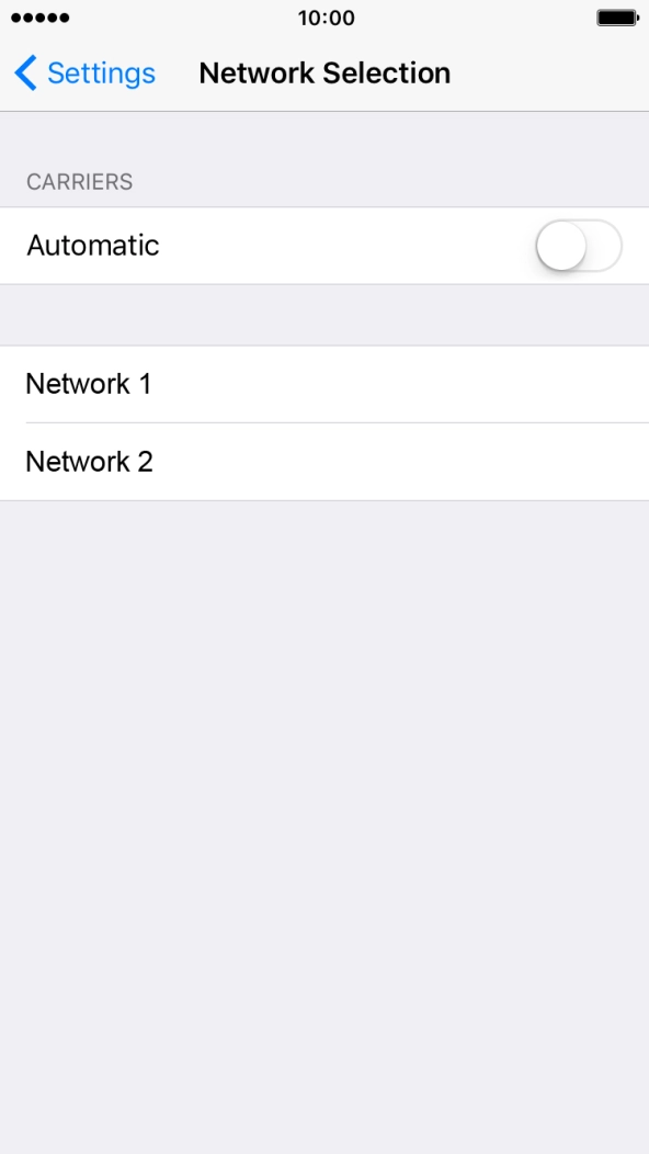 If you turn off the function, press the required network.