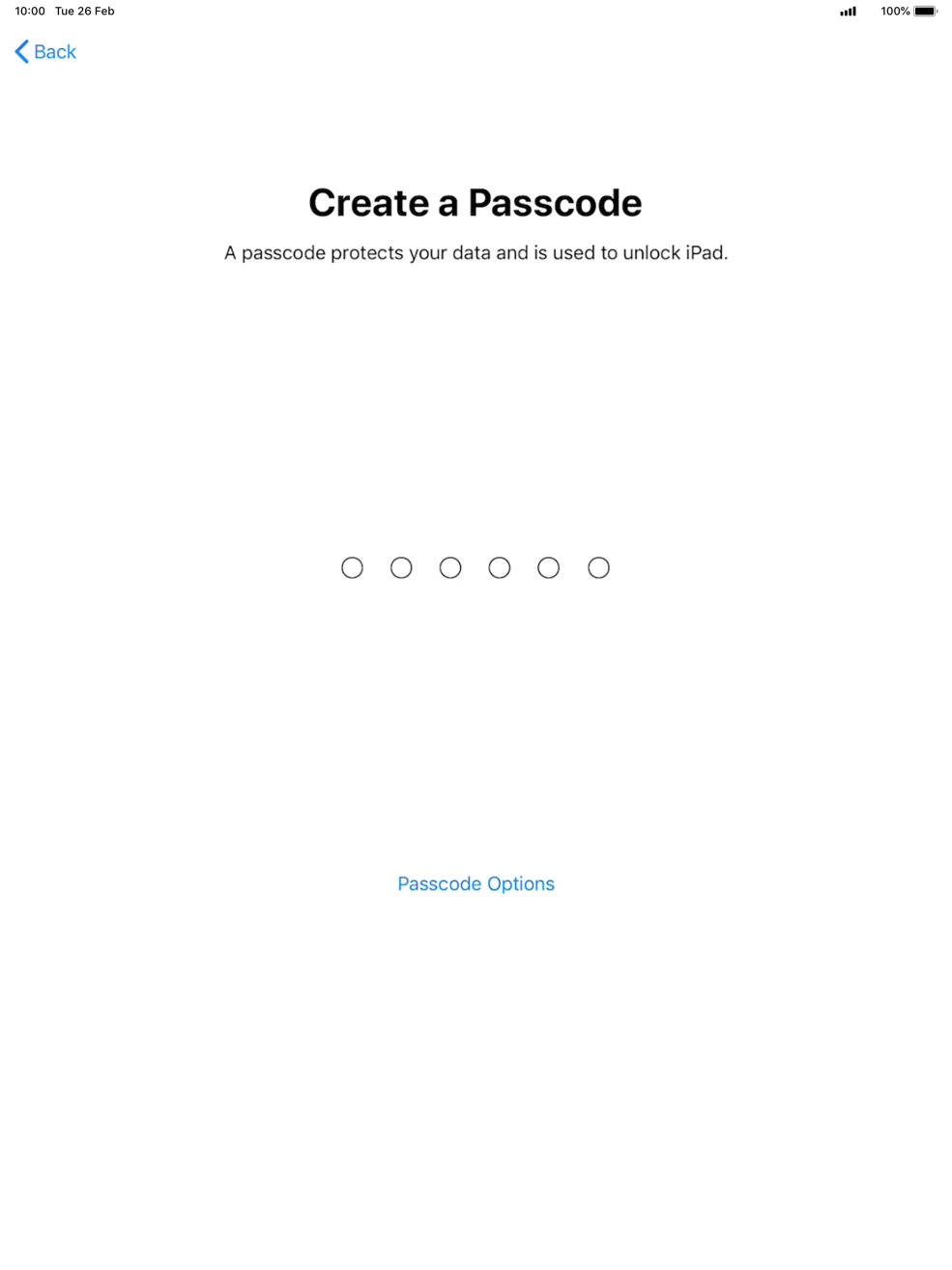 Press Passcode Options.