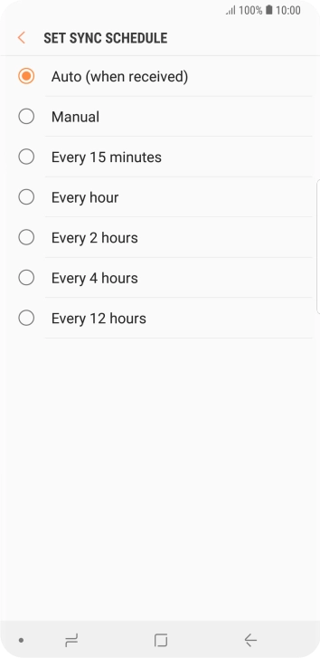 Press the required setting. Press the required setting.