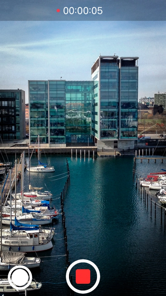 Press the stop icon to stop recording.