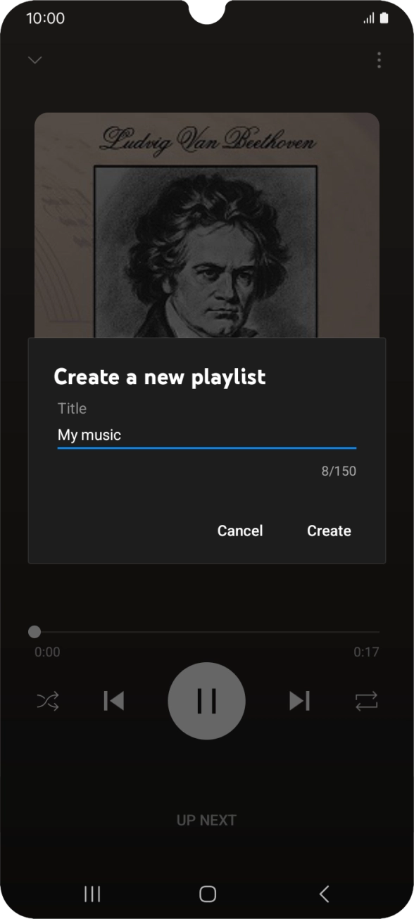 Key in a name for the playlist and press Create.