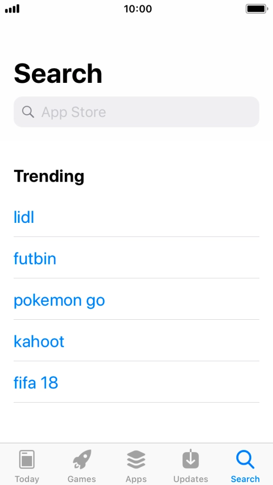 Press the search field.