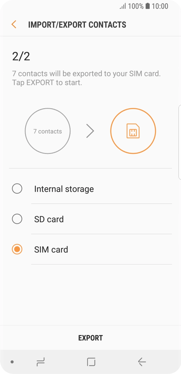 Press EXPORT. Press EXPORT.