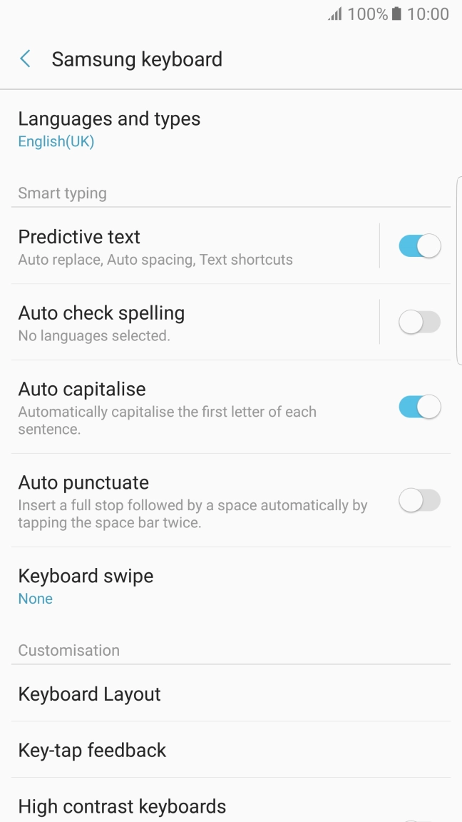 Press Language and types.