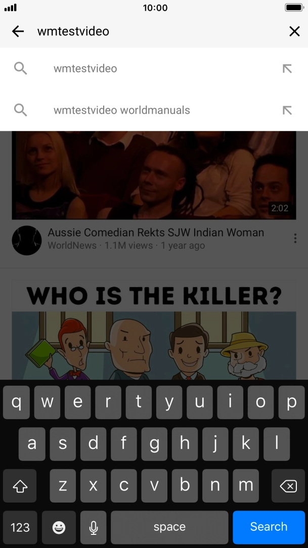 Key in the required search word and press Search.