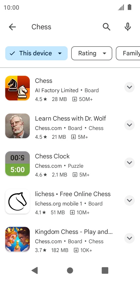 Press the required app.