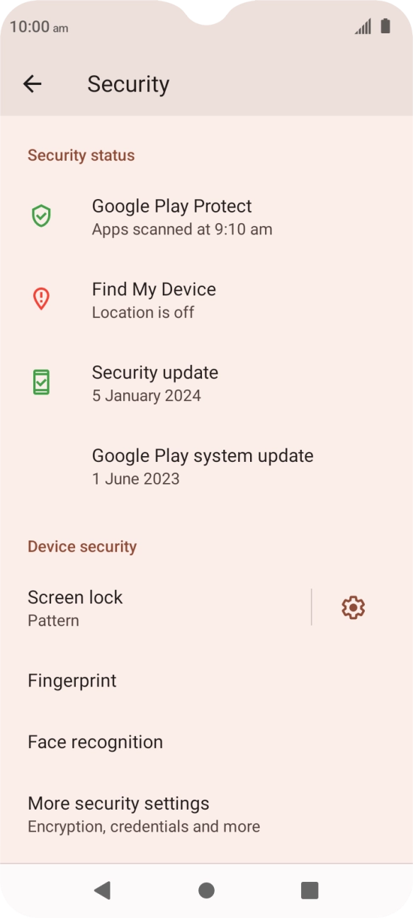 Press Screen lock and key in the additional phone lock code you created earlier.
