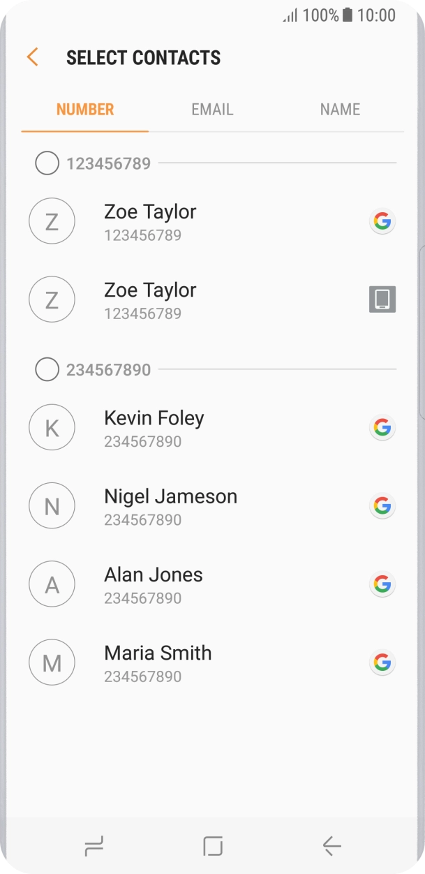 Press the required number.