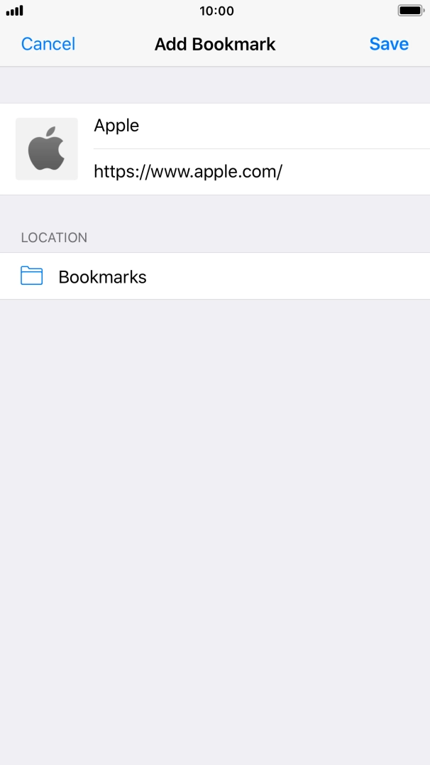 Key in the required name of the bookmark and press Save.