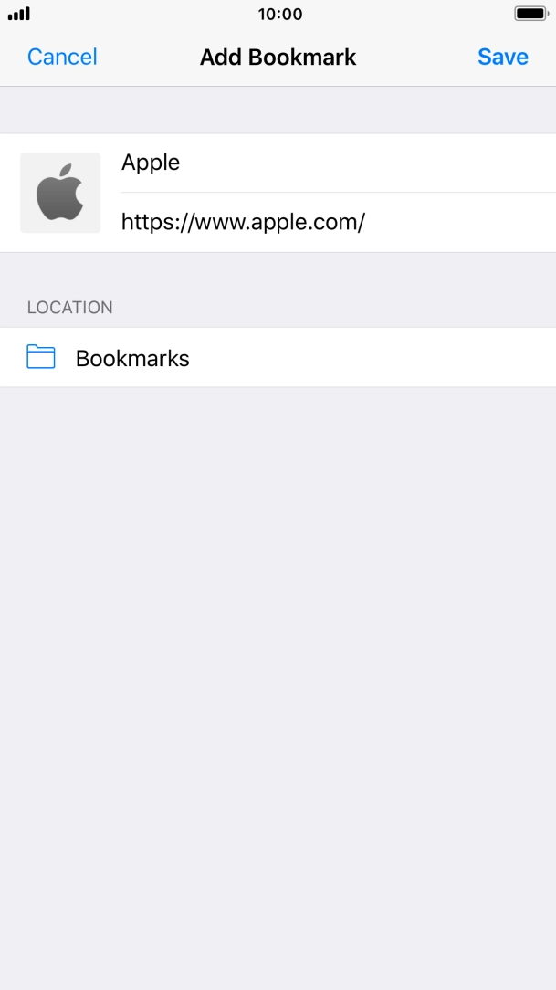 Key in the required name of the bookmark and press Save.