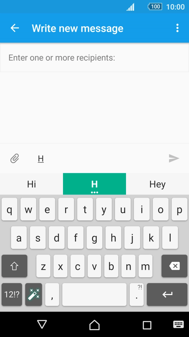 Press the required word to insert it.