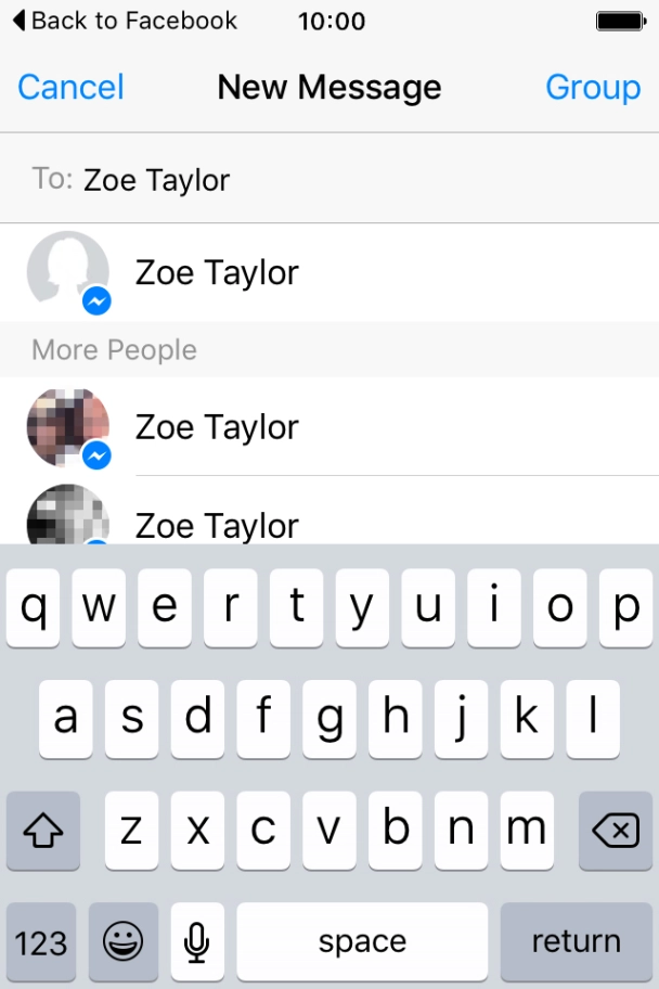 Press the required contact.