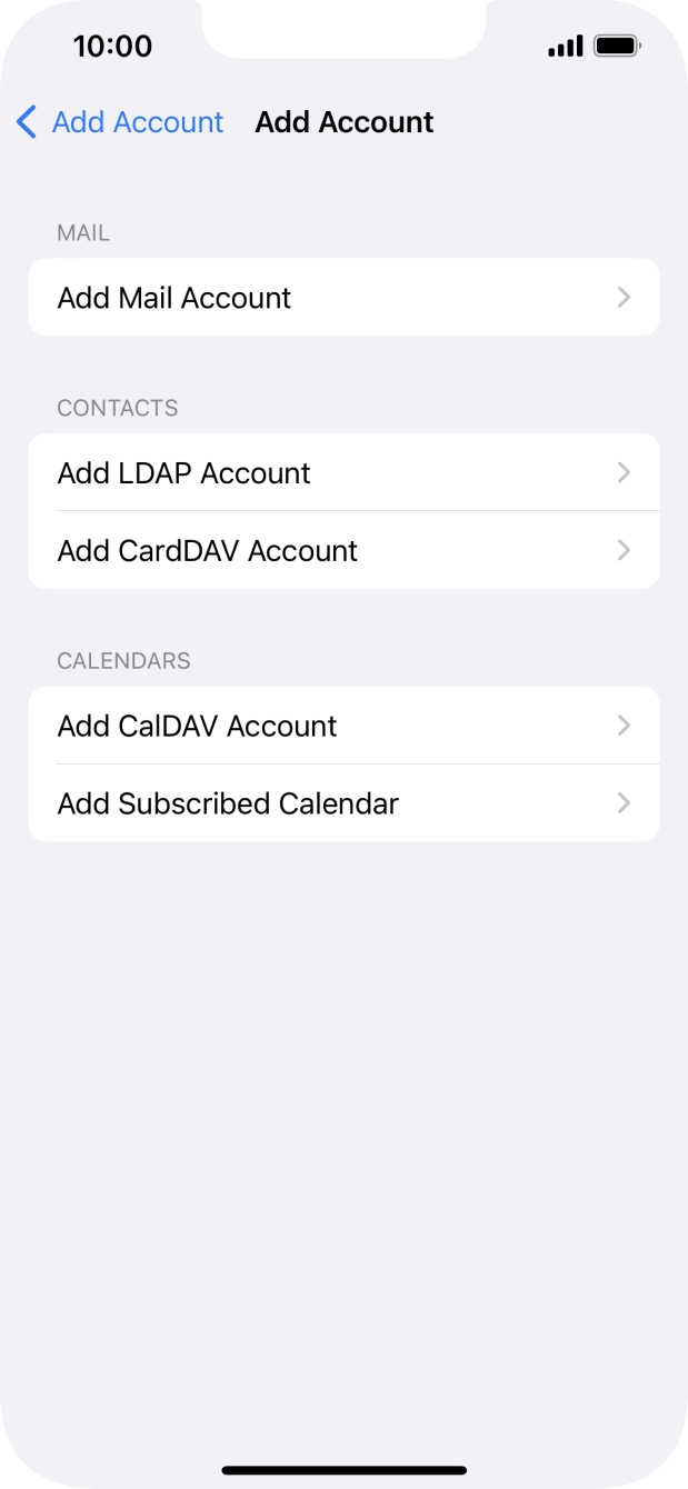 Press Add Mail Account.