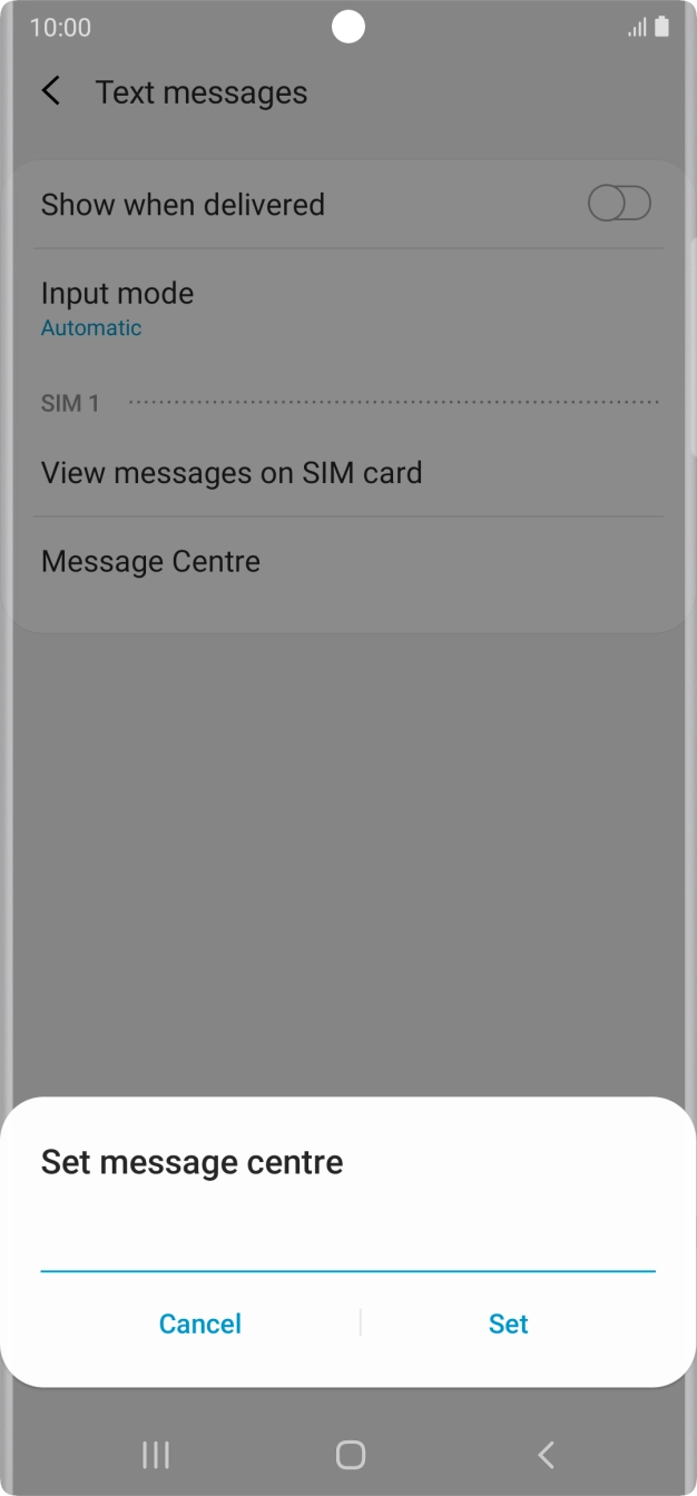 Key in +61418706700 and press Set.