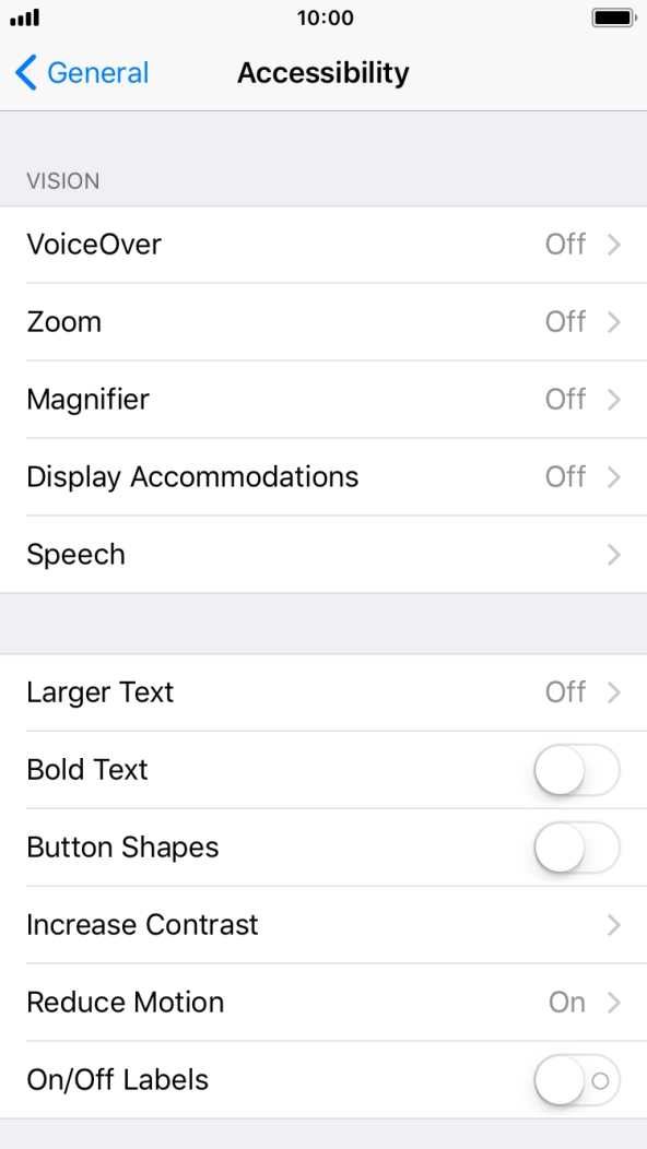 Press Display Accommodations.