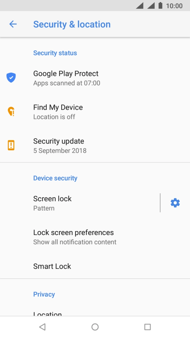 Press Screen lock and key in the current phone lock code.