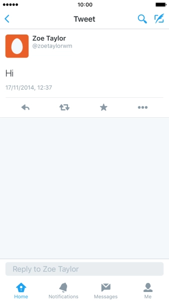 Press the reply icon.